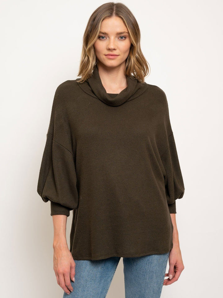 WOMEN'S TURTLE NECK TUNIC TOP