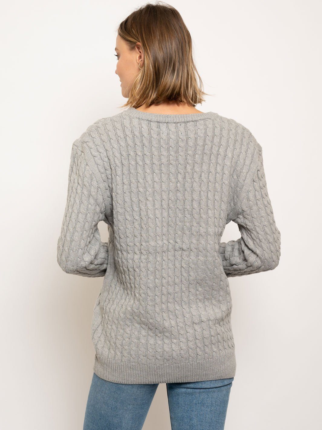 WOMEN'S KNIT GREY SWEATER