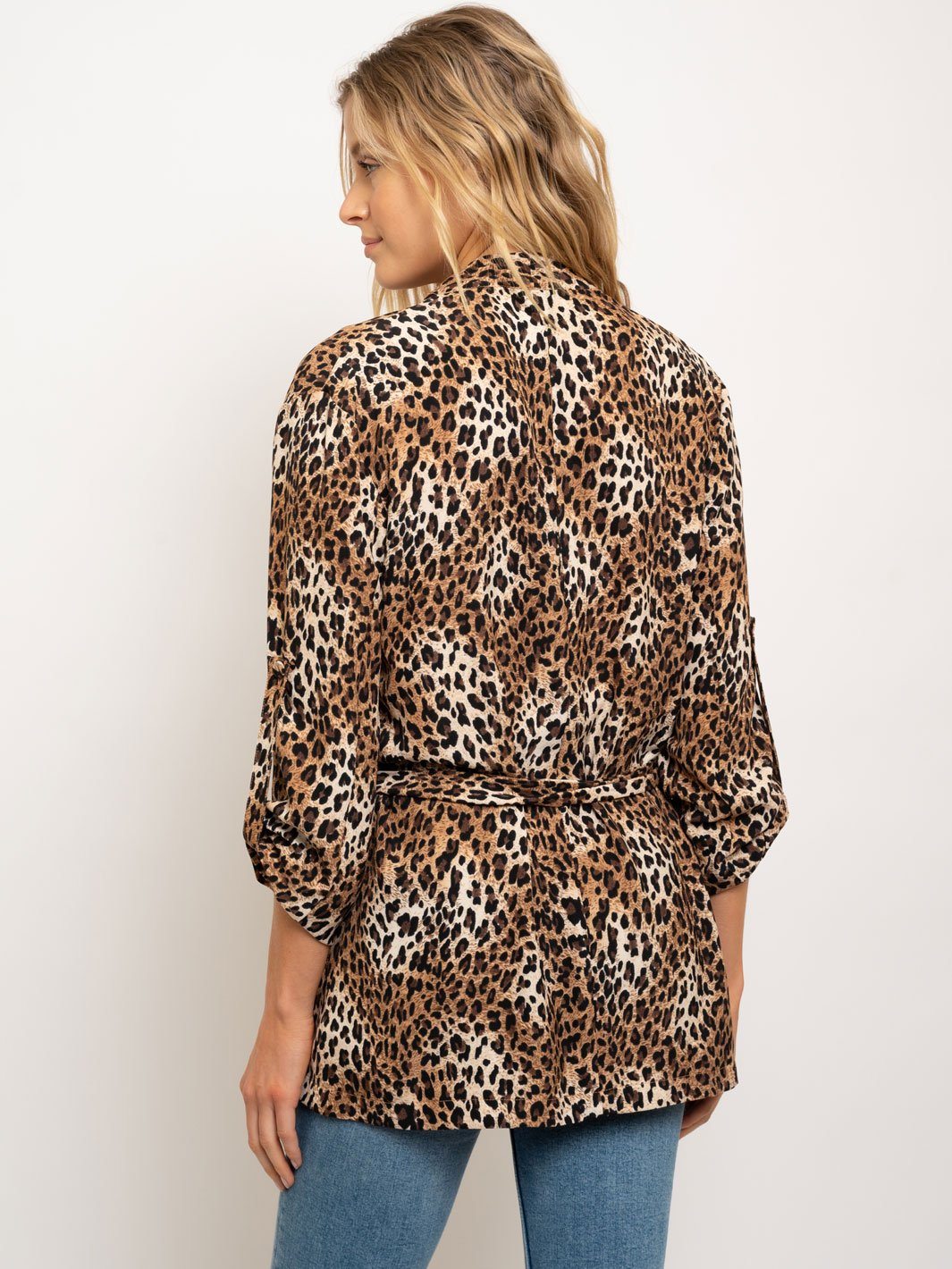 WOMEN'S LEOPARD PRINT CASCADE CARDIGAN
