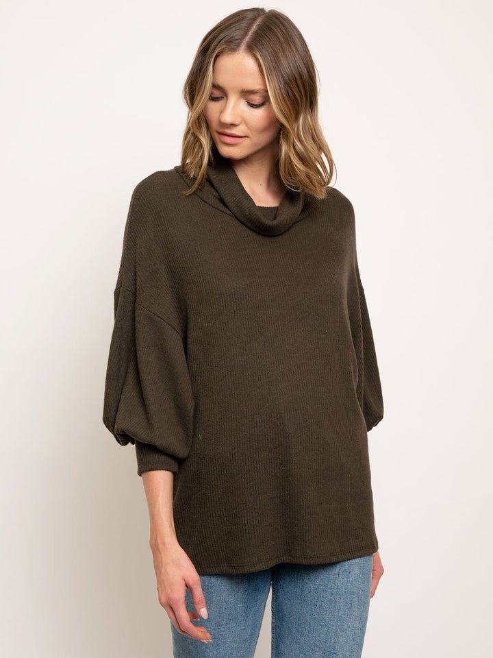 WOMEN'S TURTLE NECK TUNIC TOP
