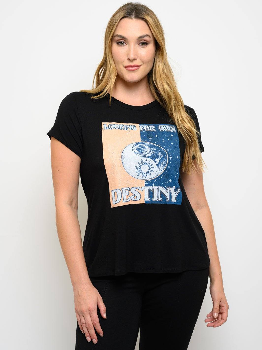 PLUS SIZE GRAPHIC SHORT SLEEVE TOP