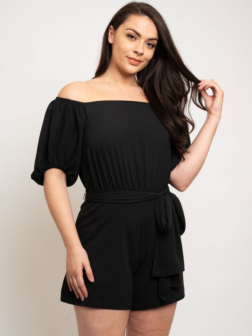 PLUS SIZE TIE FRONT ROMPER
