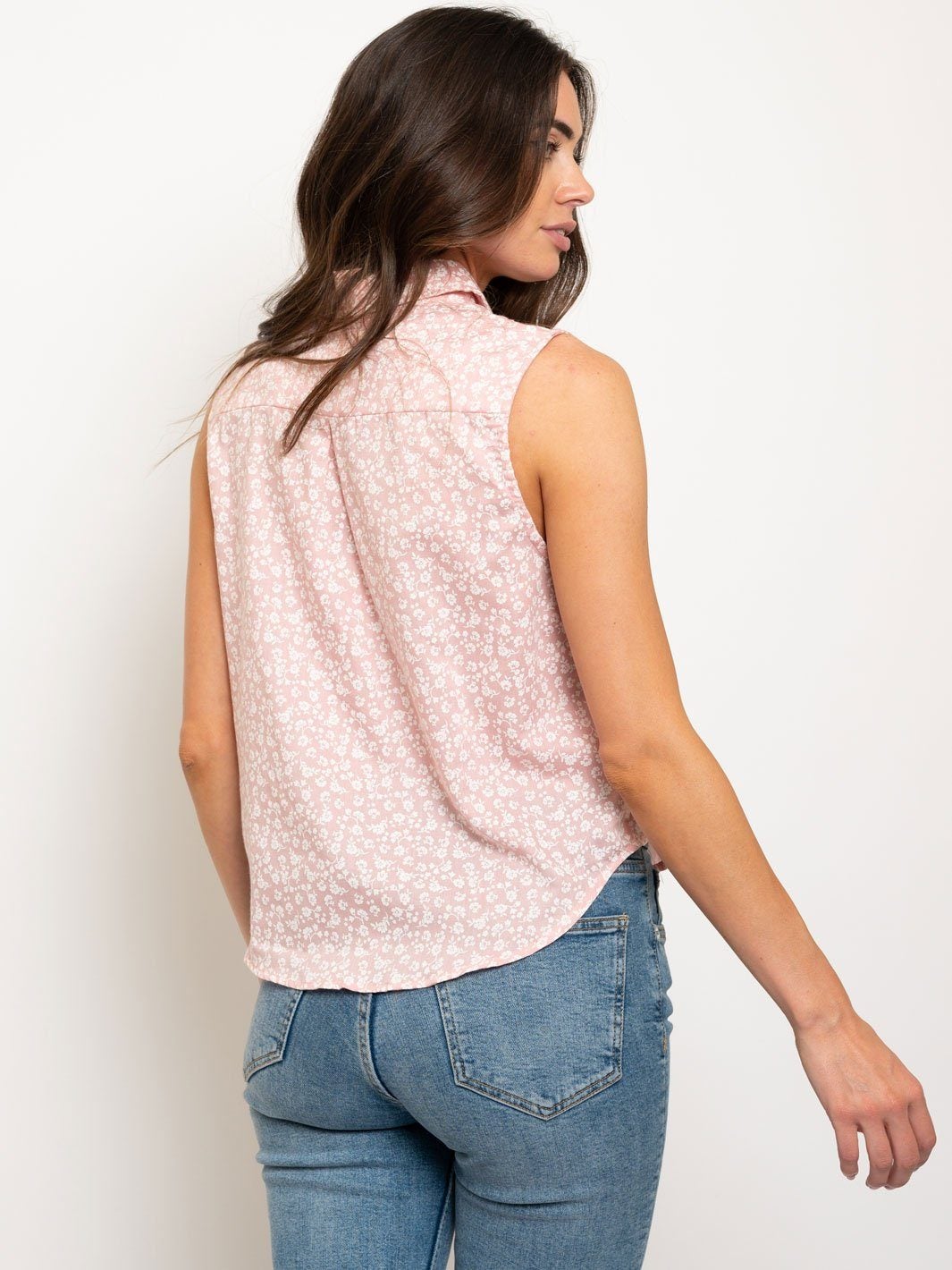WOMEN'S FLORAL BUTTON UP TOP
