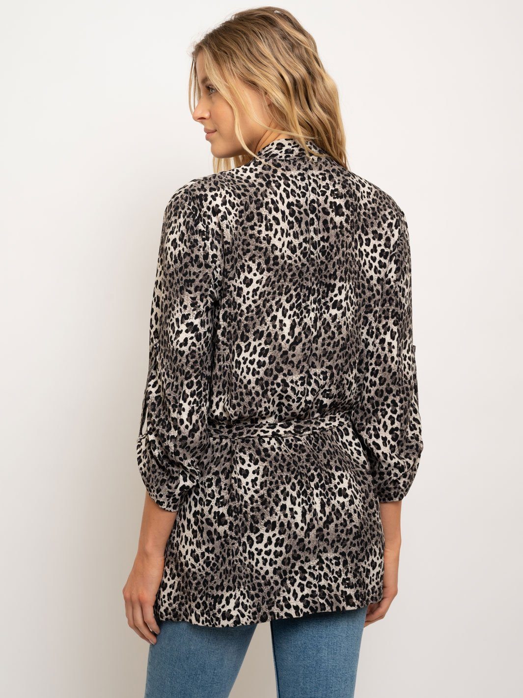 WOMEN'S LEOPARD PRINT CASCADE CARDIGAN