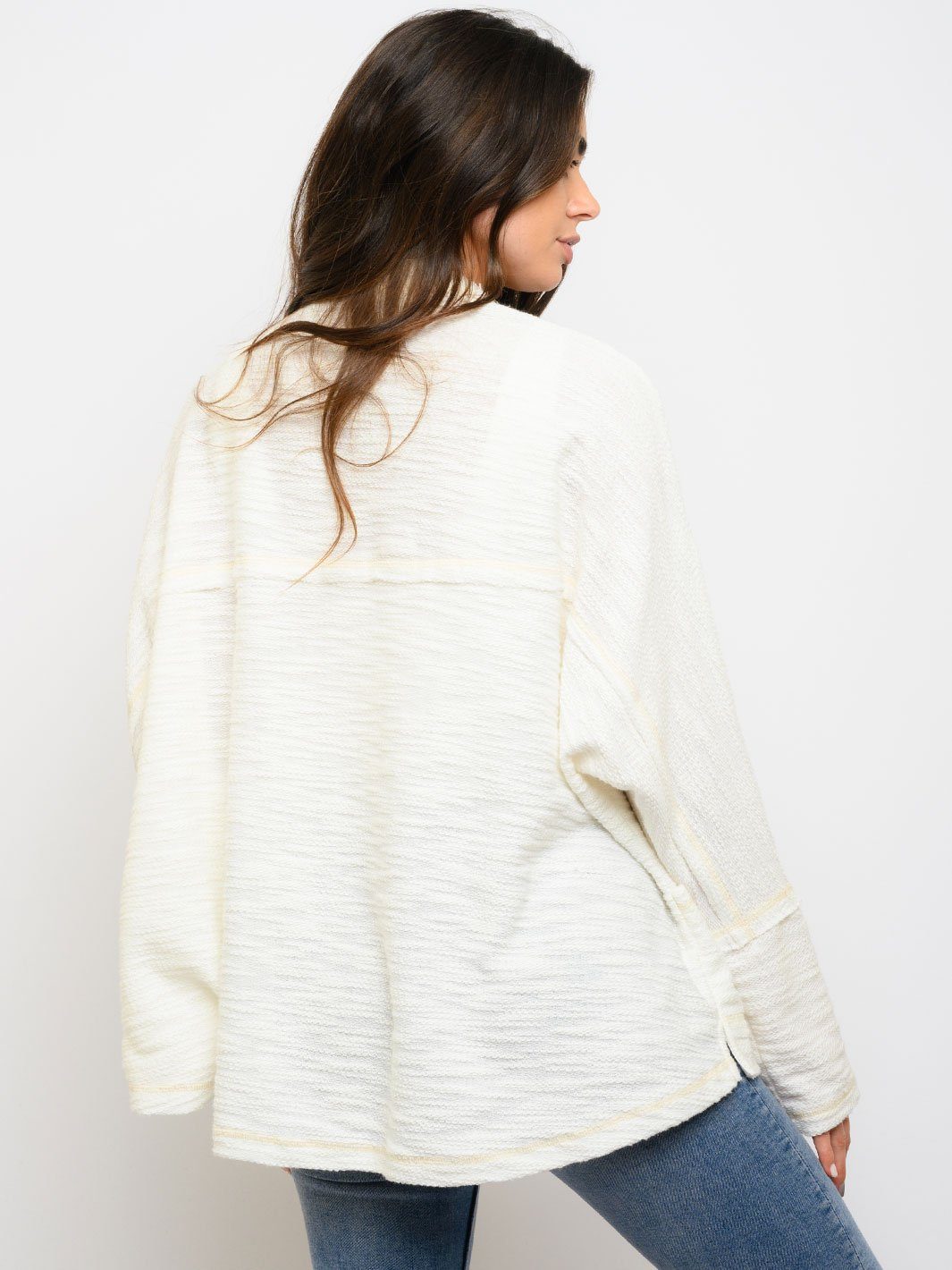 WOMEN'S LONG SLEEVE POCKETS OPEN CARDIGAN