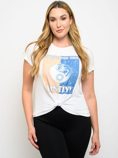 PLUS SIZE GRAPHIC SHORT SLEEVE TOP