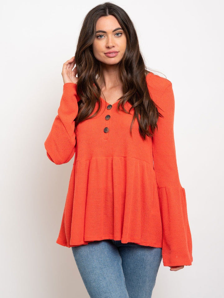 WOMEN'S BAY DOLL BELL SLEEVES TOP