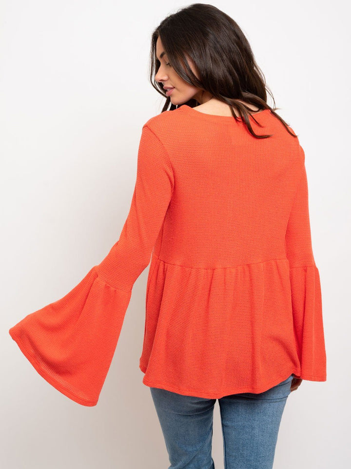 WOMEN'S BAY DOLL BELL SLEEVES TOP