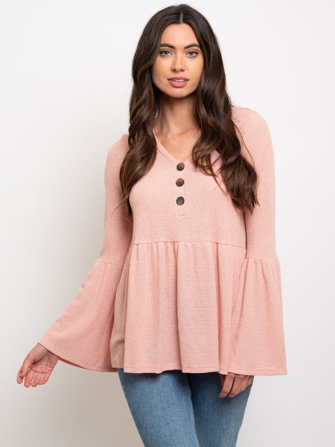 WOMEN'S BAY DOLL BELL SLEEVES TOP