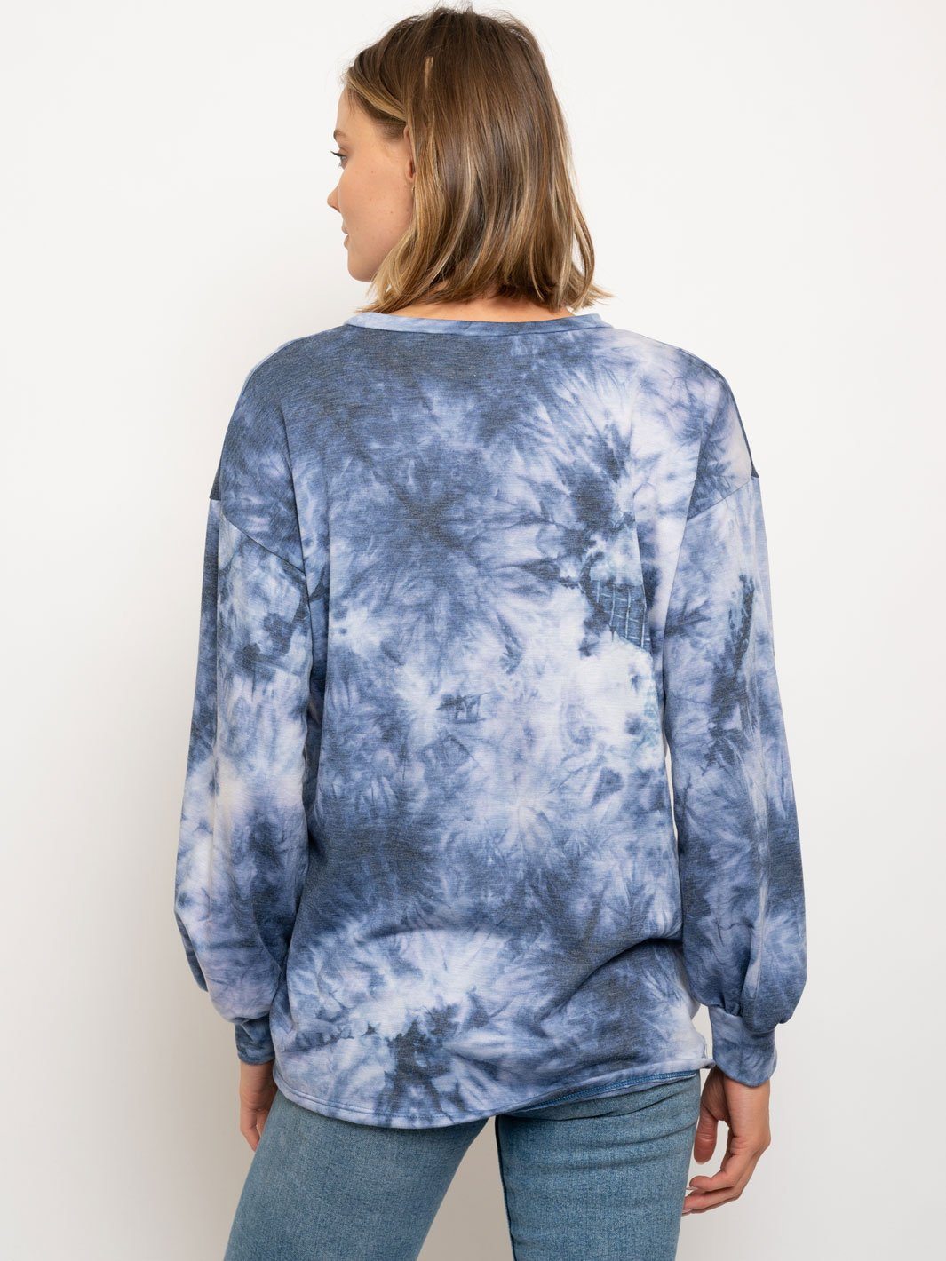 WOMEN'S MULTI PRINT LONG SLEEVE TOP