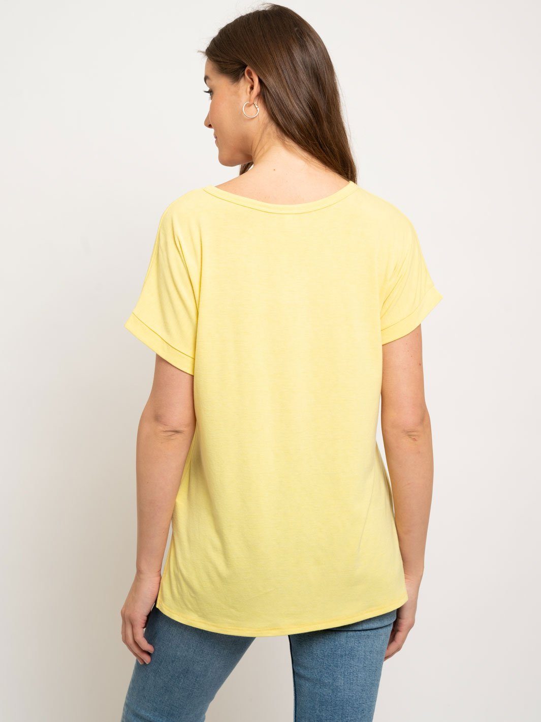 WOMEN'S V-NECK BAND SLEEVE KNIT TOP