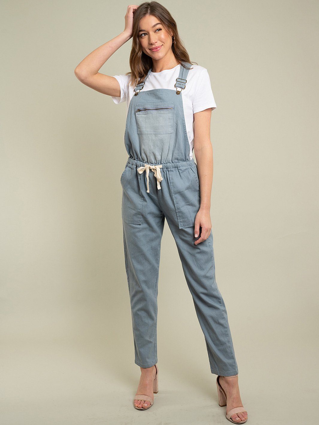 WOMENS CHAMBRAY OVERALL JUMPSUIT