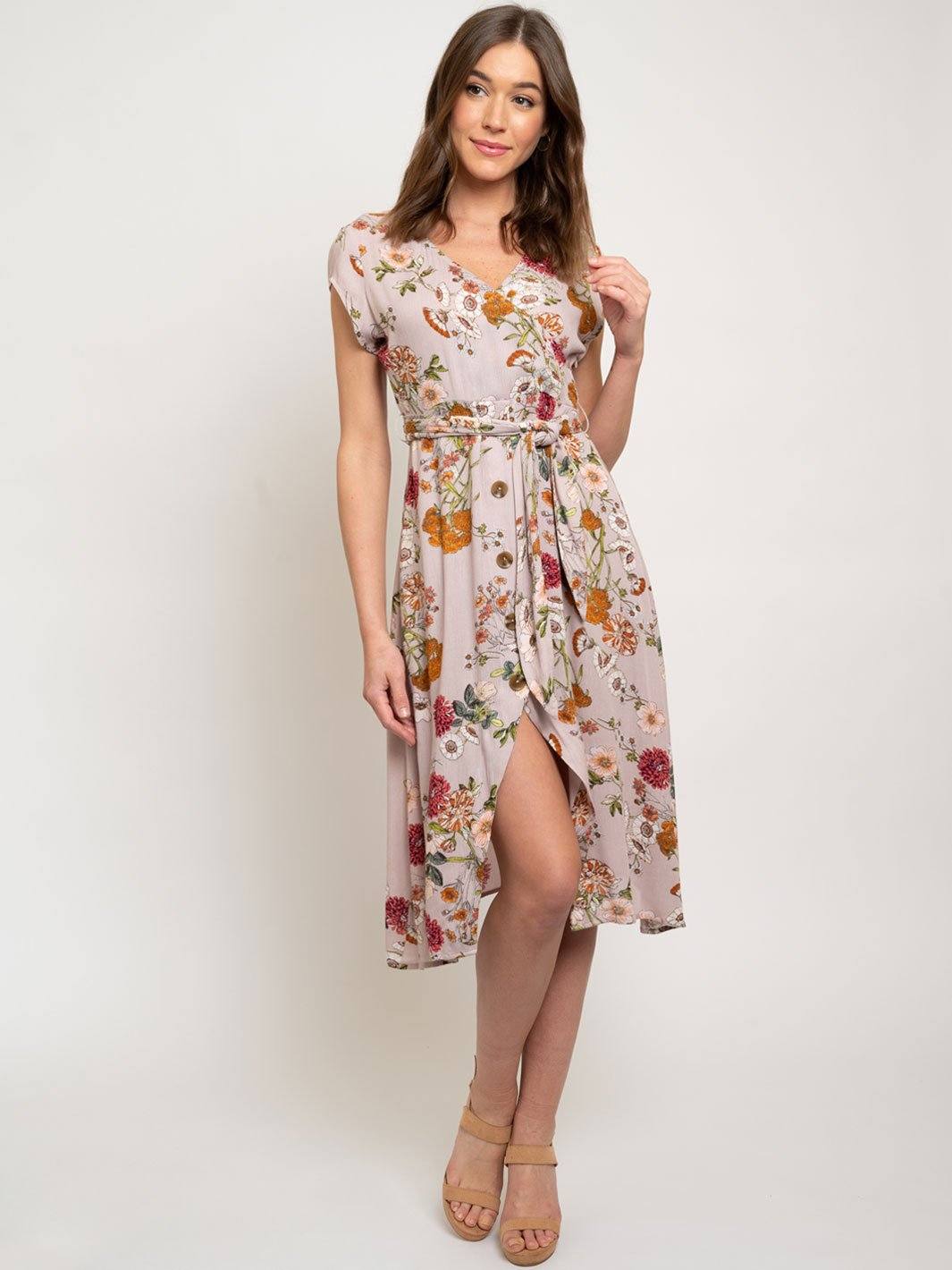 WOMEN'S FLORAL BUTTON UP DRESS