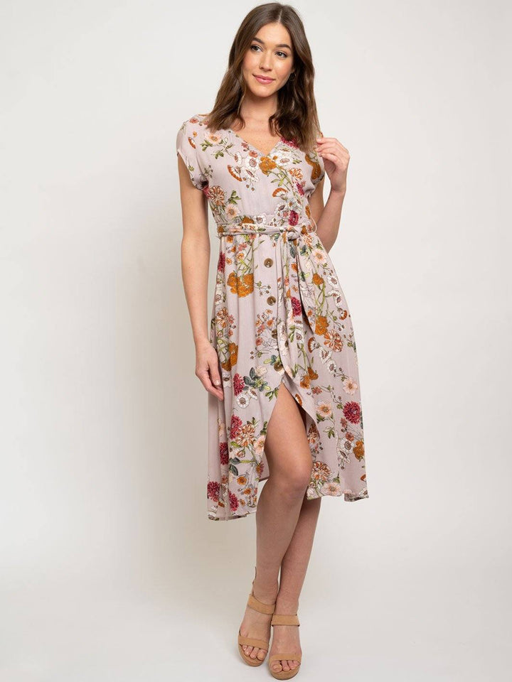 WOMEN'S FLORAL BUTTON UP DRESS