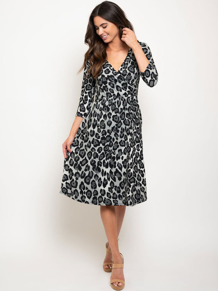 WOMEN'S ANIMAL PRINT MIDI DRESS