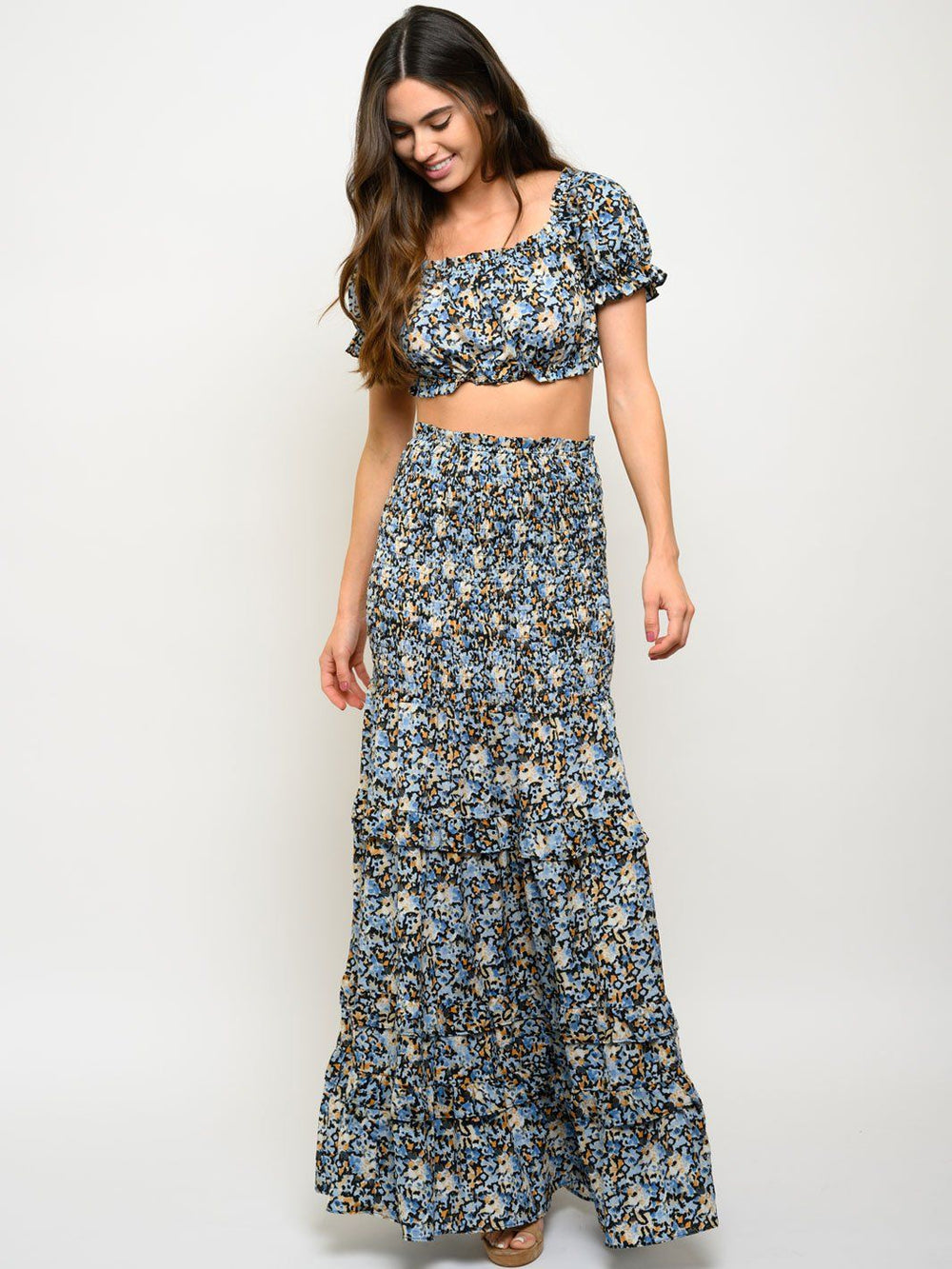 WOMEN'S SPOTTED MAXI SKIRT 2PC. SET