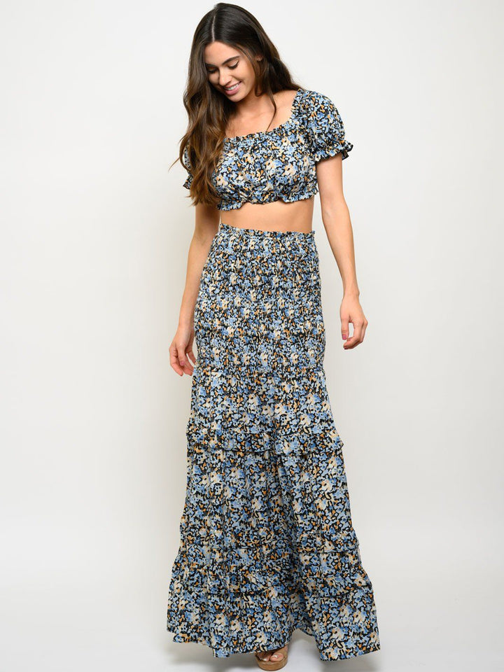 WOMEN'S SPOTTED MAXI SKIRT 2PC. SET