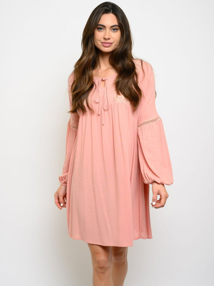 WOMEN'S LONG SLEEVE TUNIC MINI DRESS