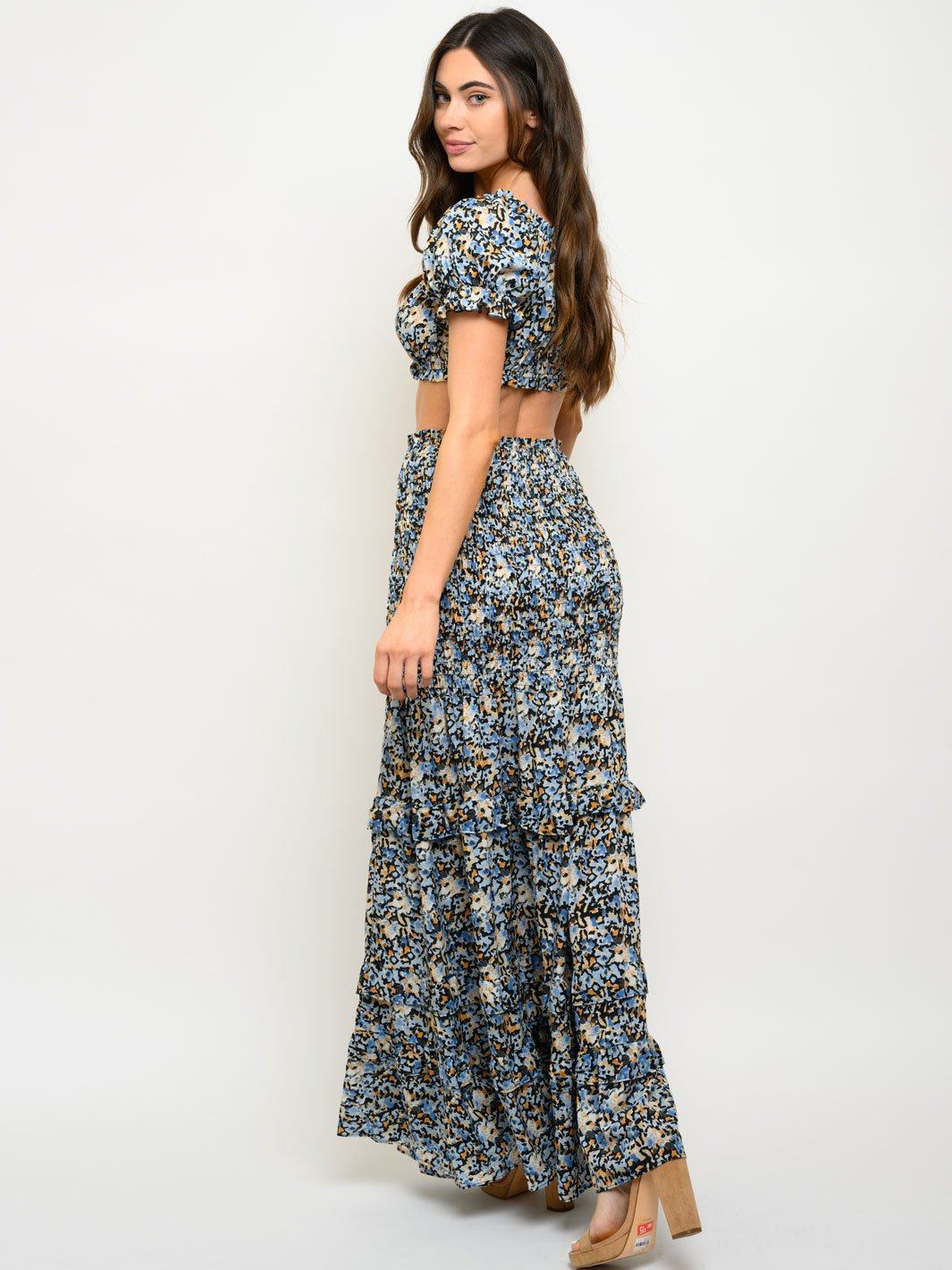 WOMEN'S SPOTTED MAXI SKIRT 2PC. SET