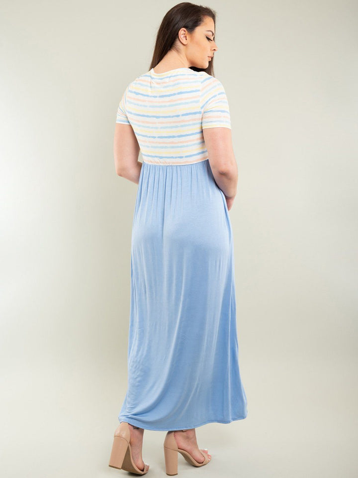 PLUS SIZE STRIPES MAXI DRESS