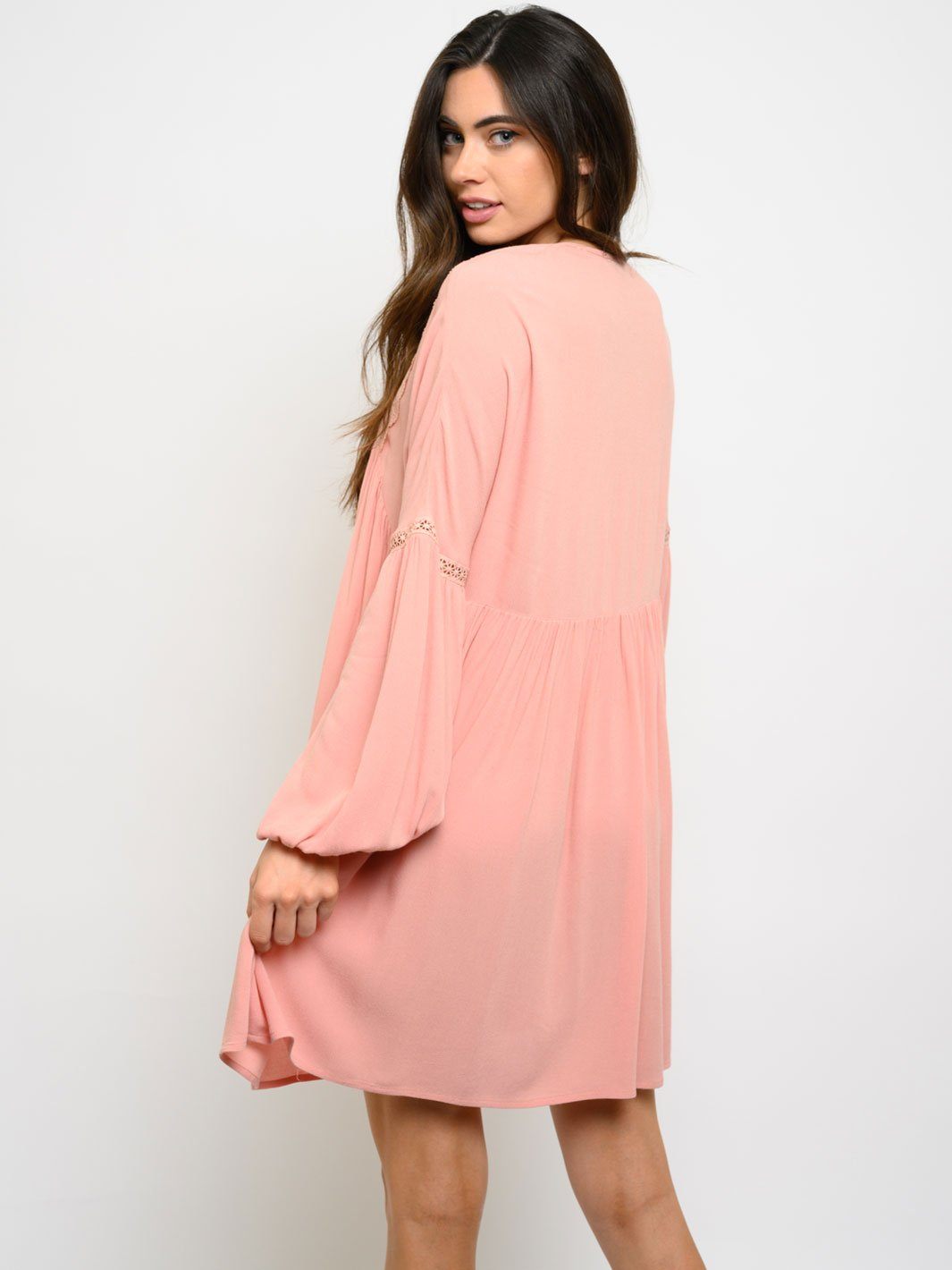 WOMEN'S LONG SLEEVE TUNIC MINI DRESS