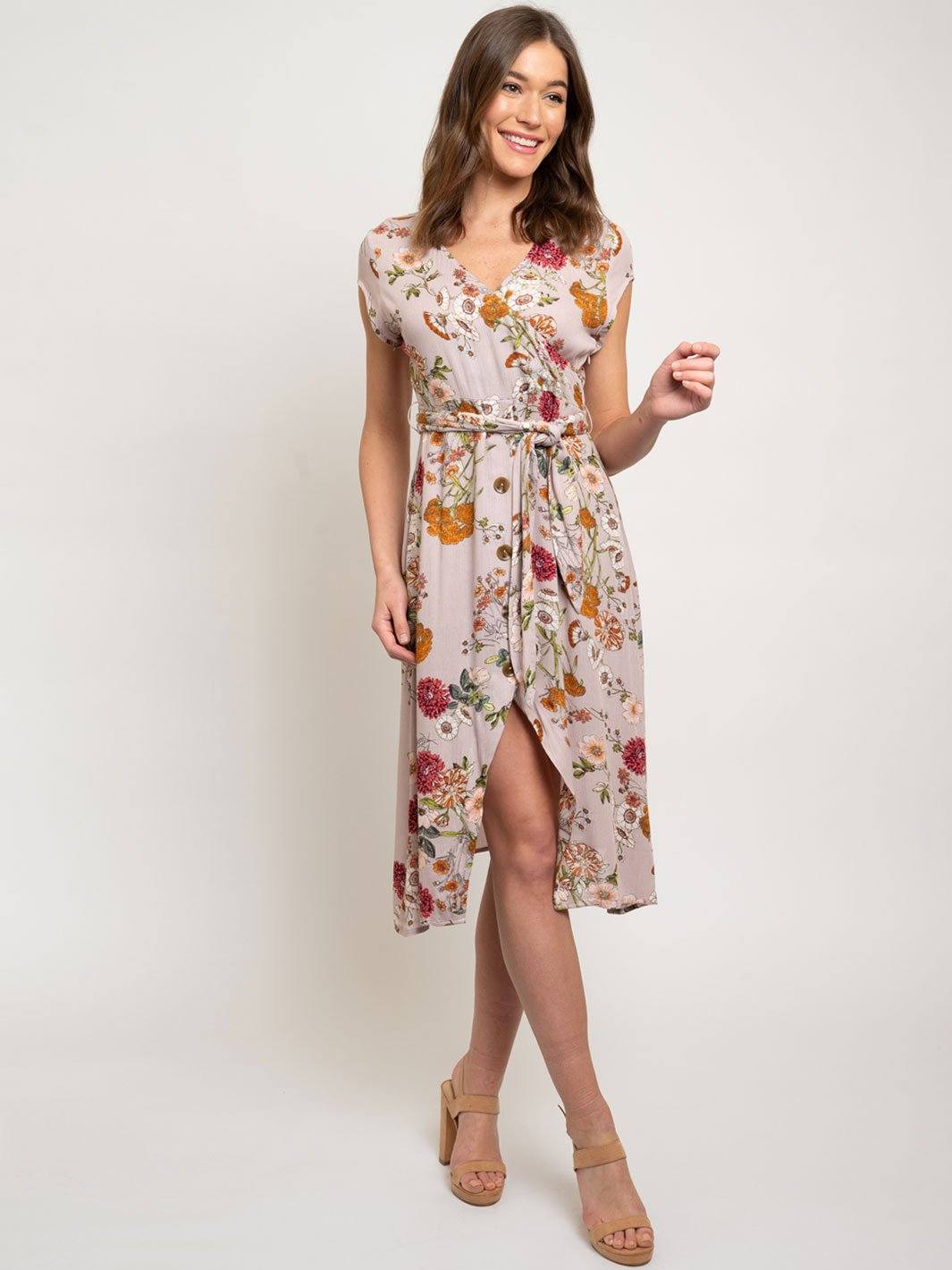 WOMEN'S FLORAL BUTTON UP DRESS