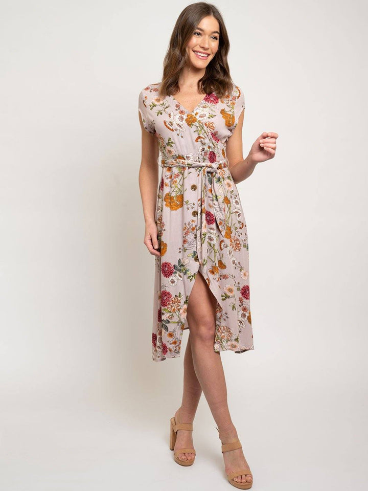 WOMEN'S FLORAL BUTTON UP DRESS