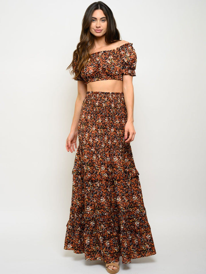 WOMEN'S SPOTTED MAXI SKIRT 2PC. SET