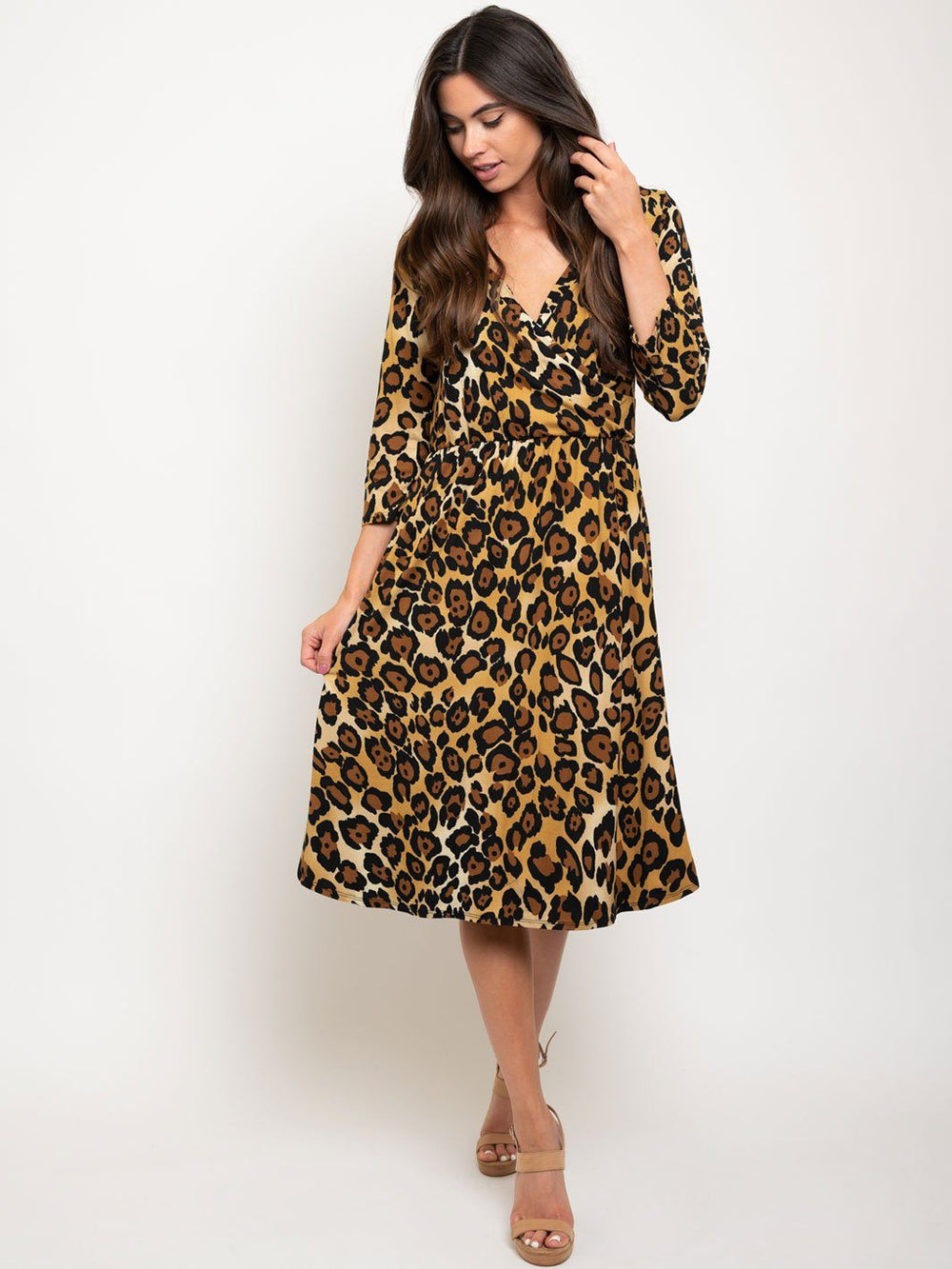 WOMEN'S ANIMAL PRINT MIDI DRESS