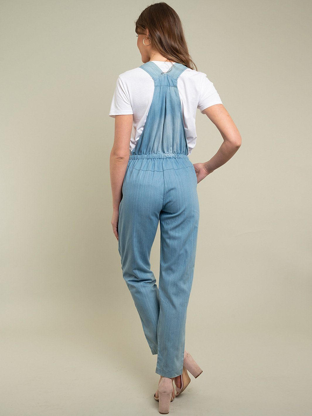 WOMENS CHAMBRAY OVERALL JUMPSUIT