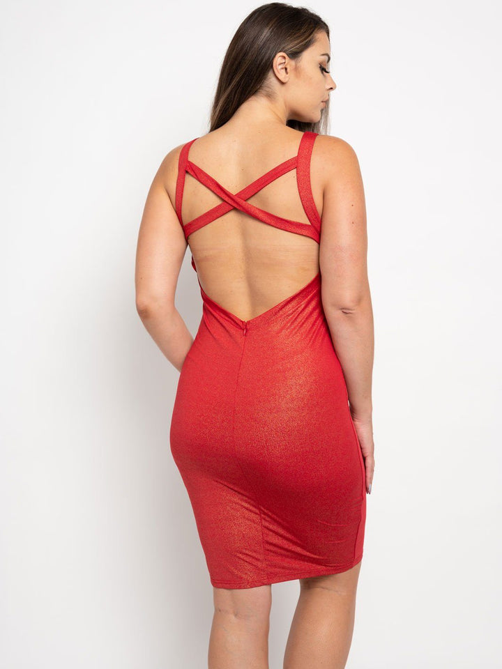 PLUS SIZE BODYCON FRONT SLIT MINI DRESS