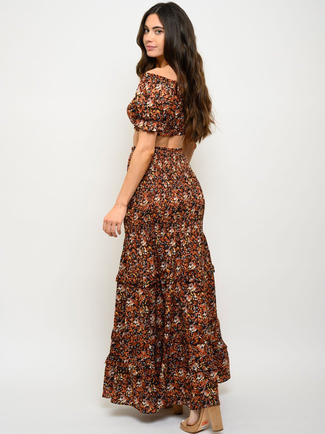 WOMEN'S SPOTTED MAXI SKIRT 2PC. SET