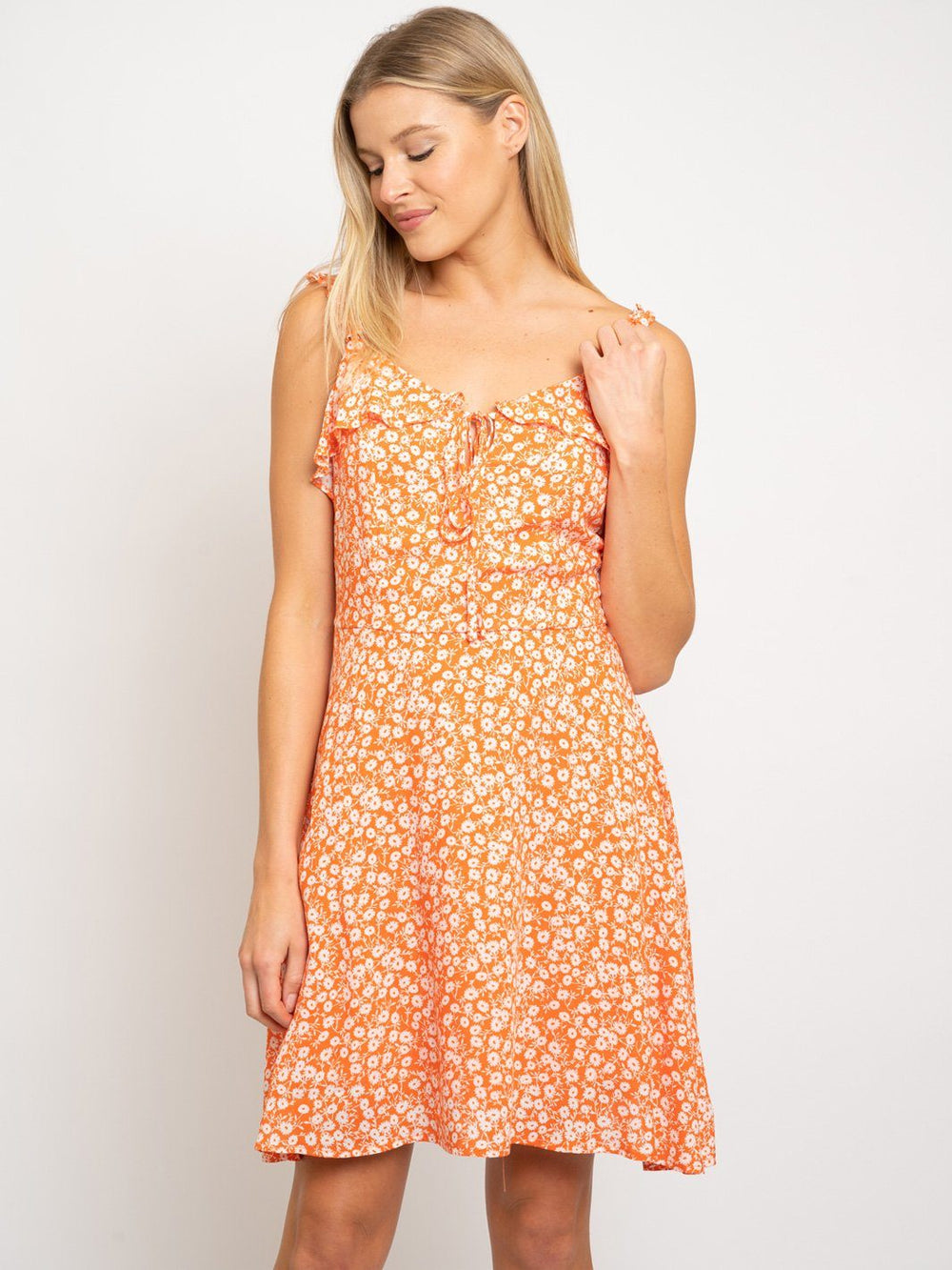 WOMEN'S RUFFLE FLOWER DRESS