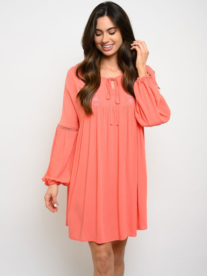 WOMEN'S LONG SLEEVE TUNIC MINI DRESS