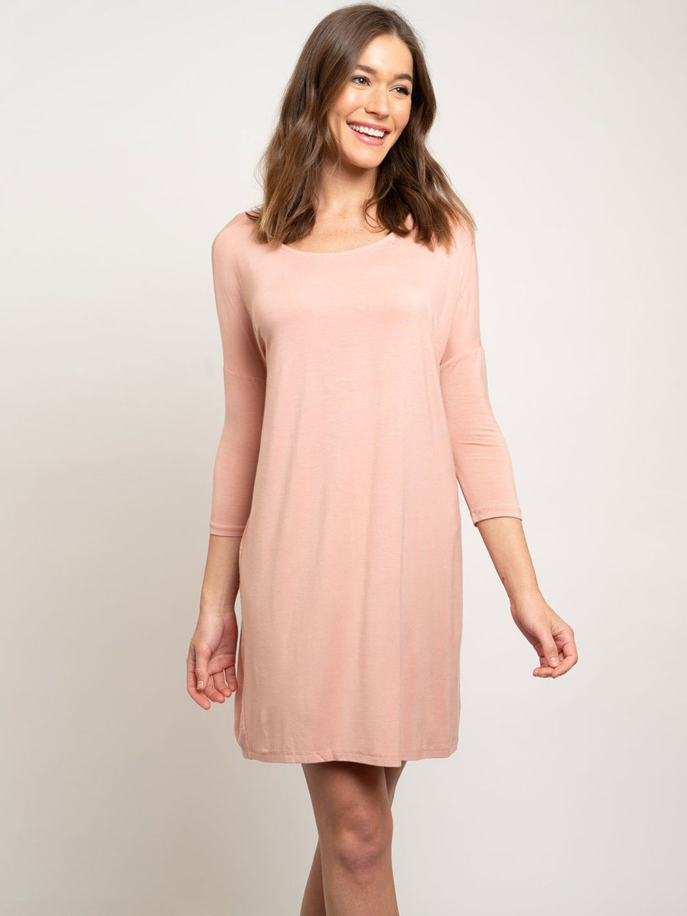 WOMEN'S BAMBOO FABRIC 3/4 SLEEVE KNIT DRESS
