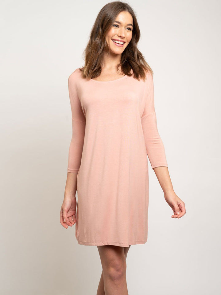 WOMEN'S BAMBOO FABRIC 3/4 SLEEVE KNIT DRESS