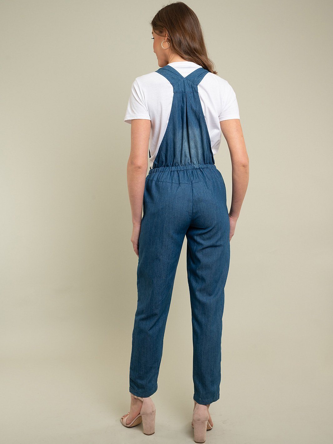 WOMENS CHAMBRAY OVERALL JUMPSUIT