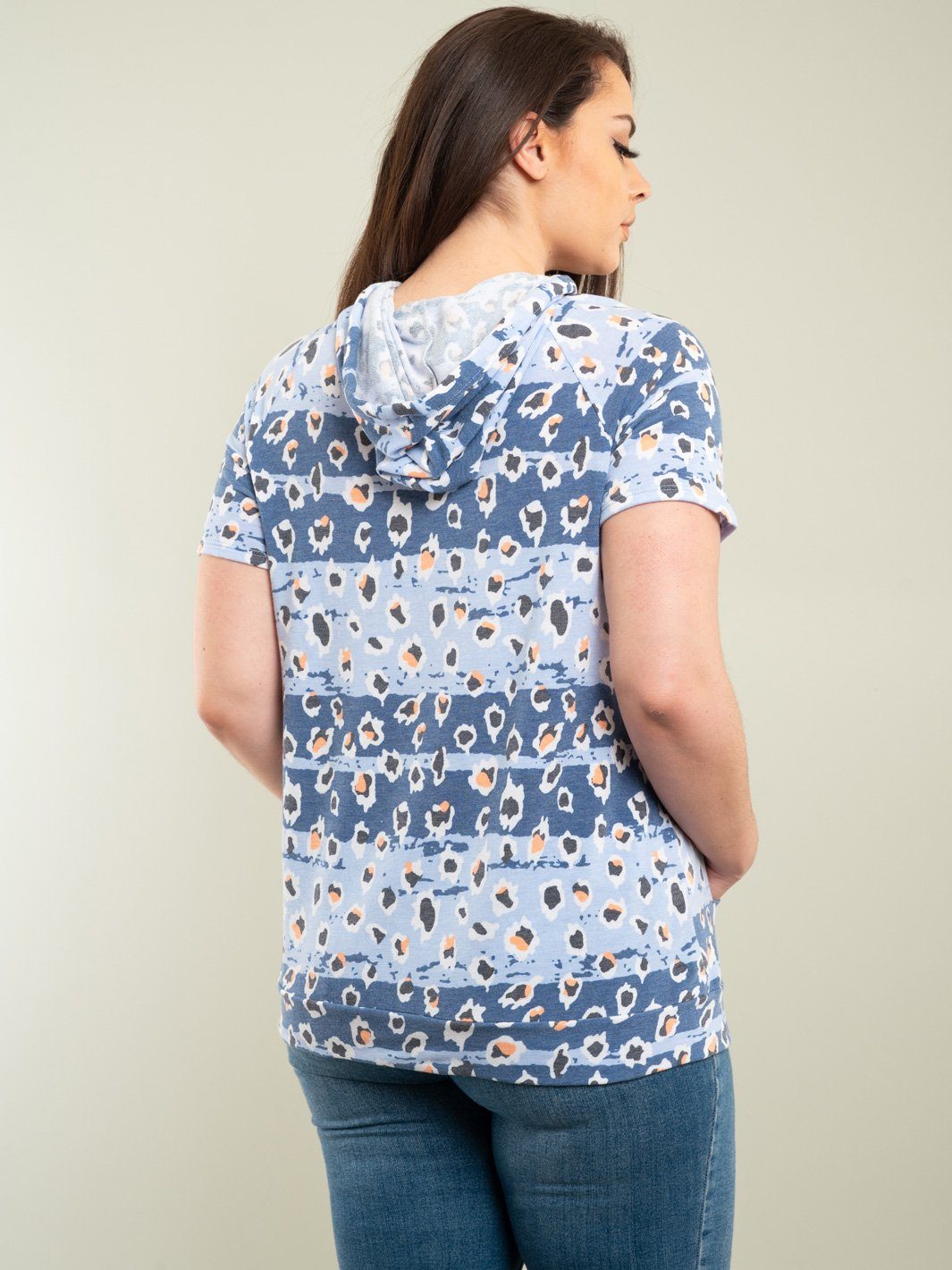 PLUS SIZE HOODIE MULTI TOP