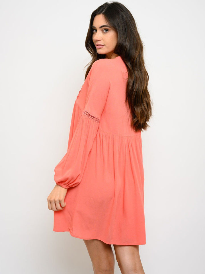 WOMEN'S LONG SLEEVE TUNIC MINI DRESS