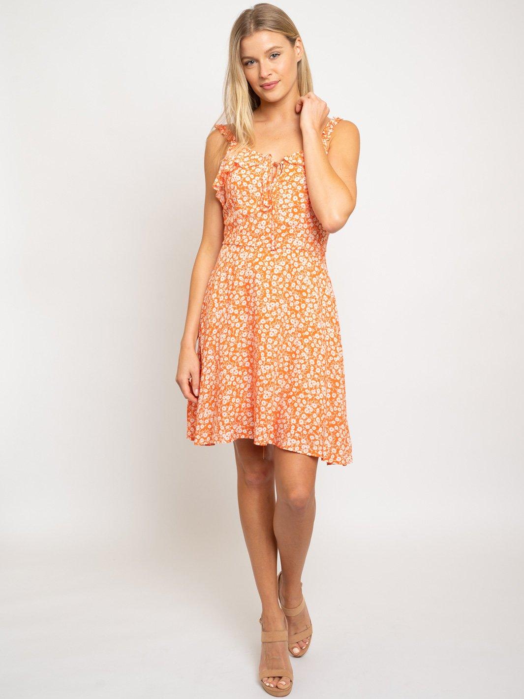 WOMEN'S RUFFLE FLOWER DRESS