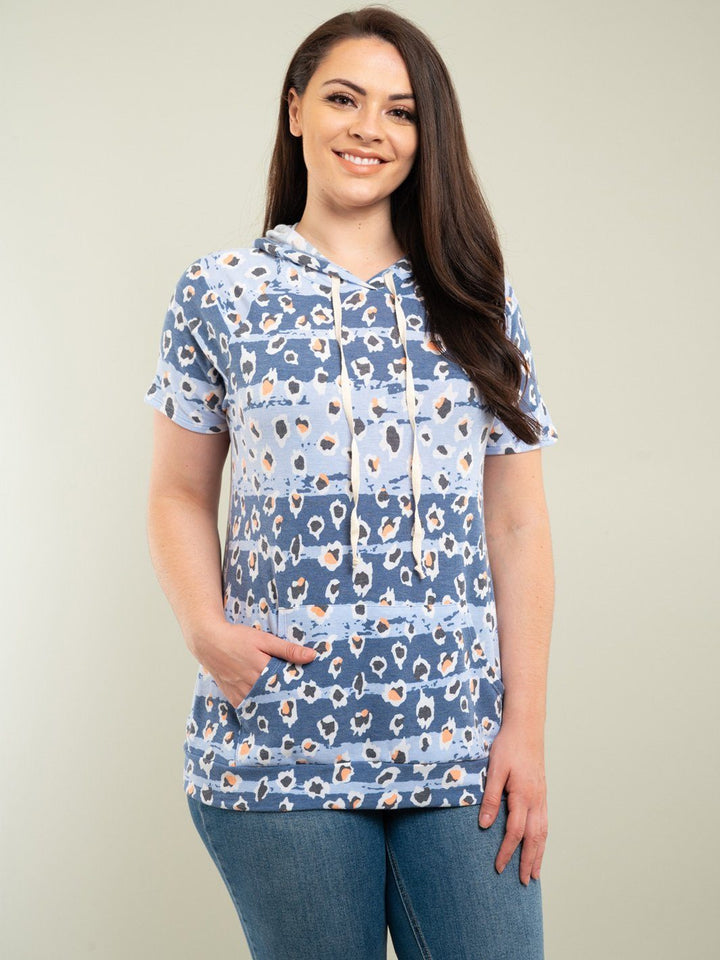 PLUS SIZE HOODIE MULTI TOP