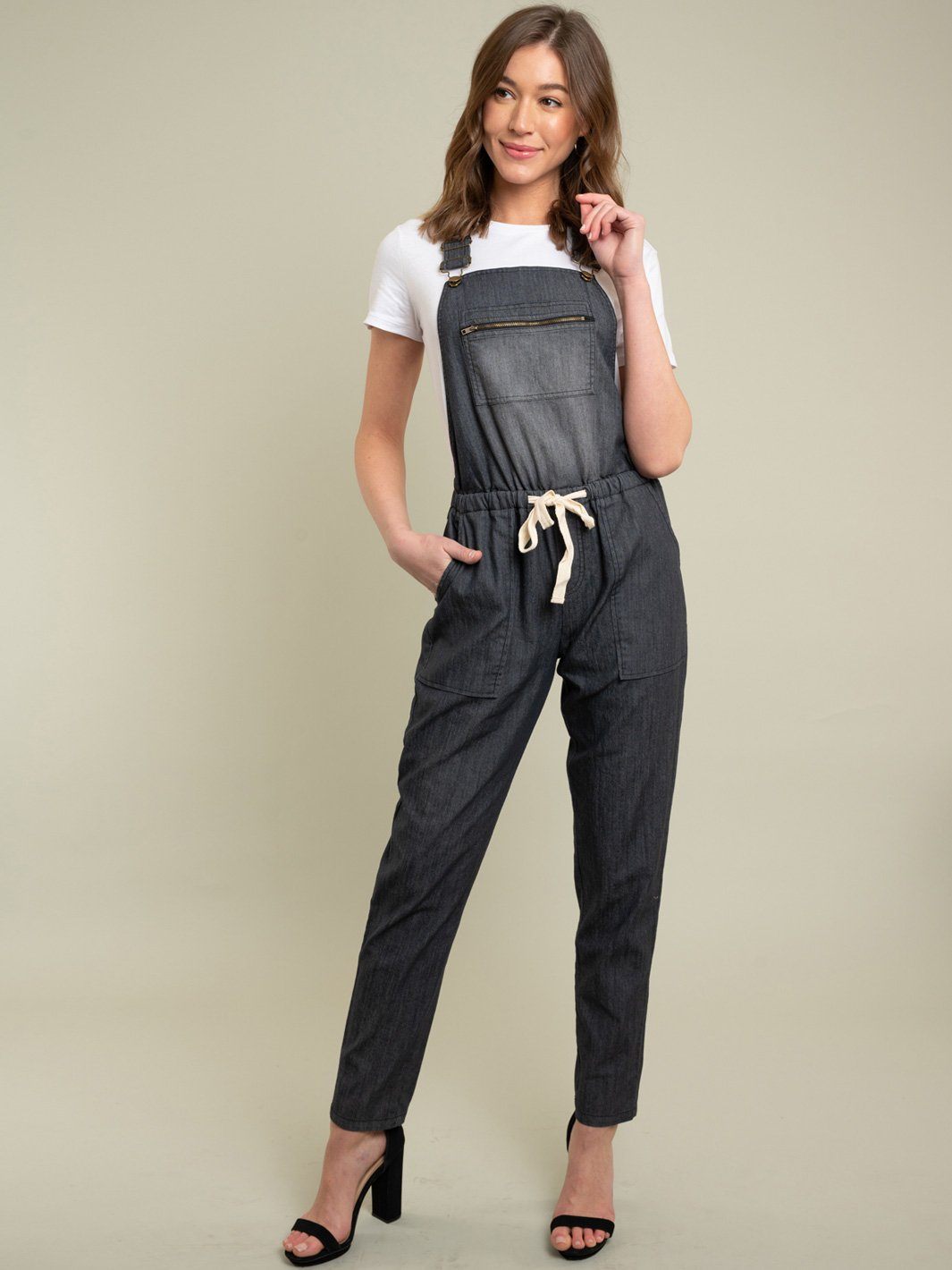 WOMENS CHAMBRAY OVERALL JUMPSUIT