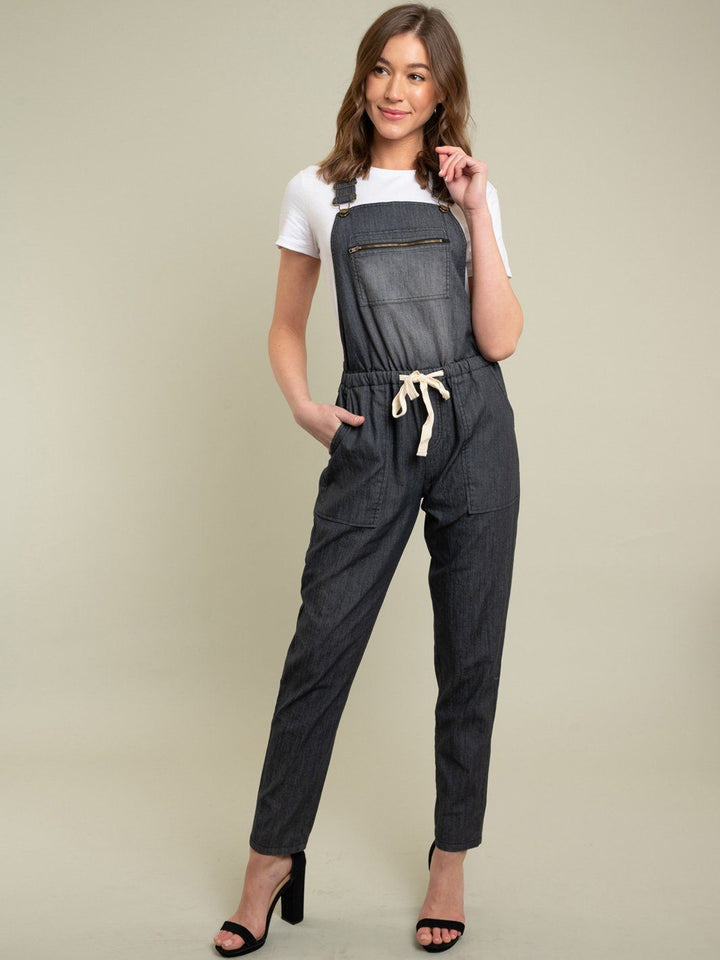 WOMENS CHAMBRAY OVERALL JUMPSUIT