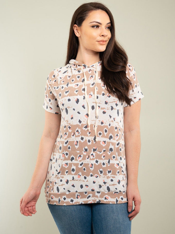 PLUS SIZE HOODIE MULTI TOP