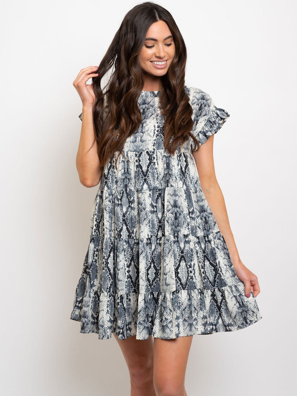 WOMEN'S BABY-DOLL RUFFLE SLEEVE DRESS