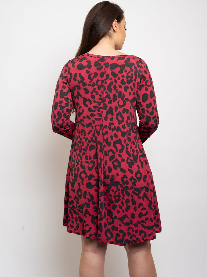 PLUS SIZE ANIMAL PRINT TUNIC DRESS