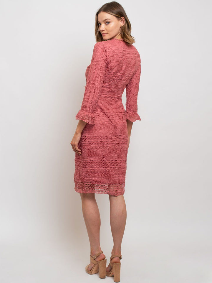 WOMEN'S ALL OVER LACE MIDI DRESS