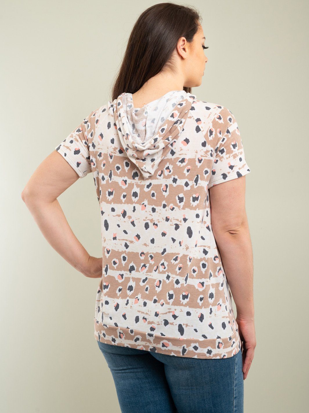 PLUS SIZE HOODIE MULTI TOP