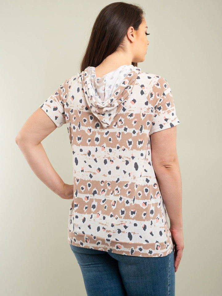 PLUS SIZE HOODIE MULTI TOP