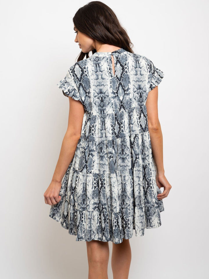 WOMEN'S BABY-DOLL RUFFLE SLEEVE DRESS